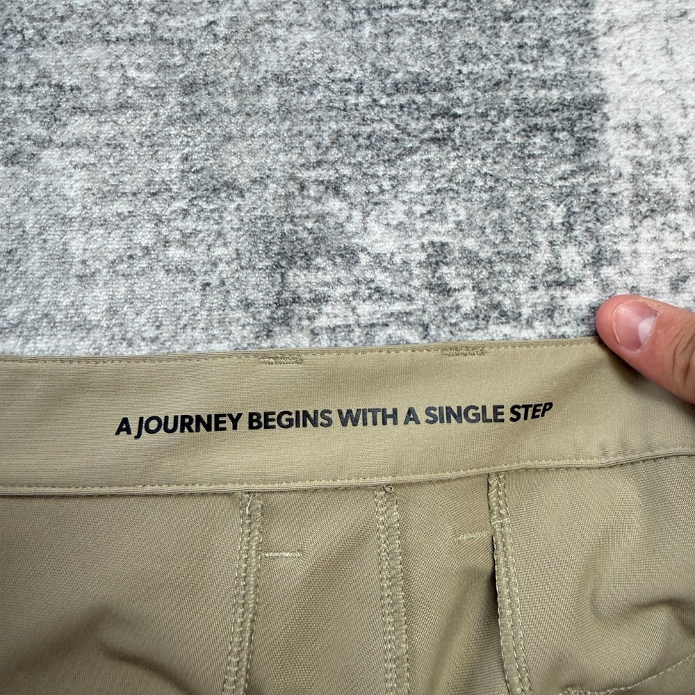 Rhone Commuter Pants Mens 38x27 Khaki Slim Fit Performance Chino Office Golf - Picture 4 of 10